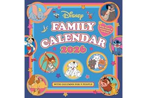 2026 FAMILY ORGANISER DISNEY CLASSICS 5 COLUMN MONTH TO VIEW SQUARE WALL CALENDAR OFFICIAL PRODUCT