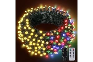 Hzitcigm Guirlande Lumineuse 100M 1000LED, Blanc Chaud/Multicolore Noël Guirlande Lumineuse Dimmable 8 Modes avec Télécommande Étanche IP44 Guirlande Lumineuse Extérieur Noël Décor Intérieur de Fête