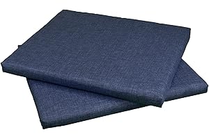 GHIOCUSCINI Cuscino da Giardino per Esterni, Set da 2 PZ. Mis. 58 x 51 SP. 5 cm, per Poltrona, Salotto, SALOTTINO, DIVANETTO Rattan/MIDOLLINO Tessuto COT/POLI Made in ltaly (Blu)