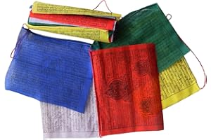 COSYNEE FAIR TRADE NEPALESE TIBETAN BUDDHIST WIND HORSES PRAYER FLAGS - 25 STRING 22CM x 16CM by NATURAL FLOW
