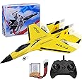 yusvwkj RC Plane, SU35 RC Airplane Ready to Fly, 2.4 GHz 2 Channel Remote Control Airplane RC Glider with Colored Lights for Kids/Adults/Beginners, Yellow