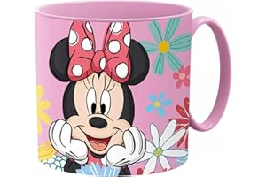Golddunes Cartoon Kids Character Cute Mini Tiny Mug 265ML Drinking Re-Usable Plastic Cup Microwave Safe 7.5cm x 7.5cm (Minnie Pink)