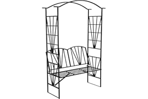 TecTake Arceau à rosiers avec BANC Tuteur Colonne de Jardin Arche à rosiers