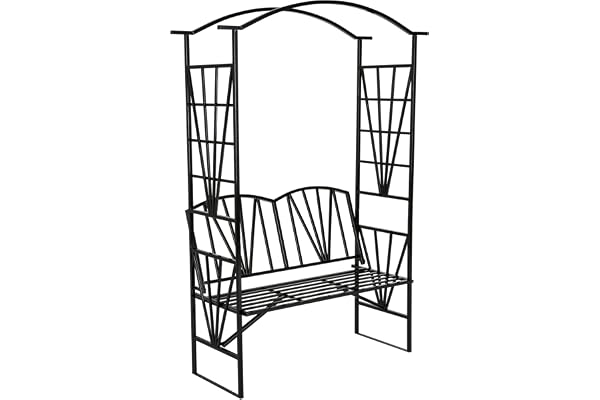 TecTake Arceau à rosiers avec BANC Tuteur Colonne de Jardin Arche à rosiers