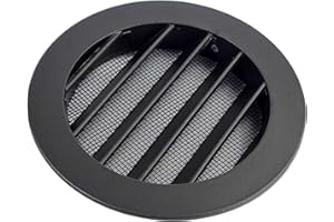 DUTCH ENVIRONMENT CORPORATION DEC Rejilla de Ventilación Exterior de Aluminio para Extractor de baño, Cocina, Garaje, Pared | Rejilla Redonda con mosquitera metálica, Color Resistente a Rayos UV (Negro, 100mm)