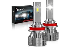 LTPAG Bombilla H11 LED Coche, 2021 Novísimo 2pcs 100W Lampara H8/H9/H11 LED 12V/36V Luces LED Coche H11, 16000LM Faros Reemplazo de Halógena y Kit Xenón, Blanco 6000K, Garantía de 2 años