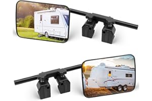 KAOLALI Espejos Caravana, 2 Piezas Coche Retrovisores, Espejos Exteriores Retrovisores de Caravana, Caravana Coche para Remolque Furgoneta Camion Tractor Universal