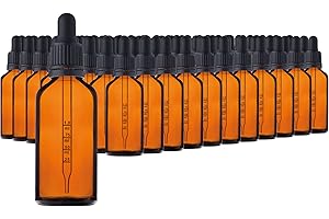 HandsUnity Botella de pipeta 50ml-88pcs Botella de vidrio pequeña - frasco de cristal ámbar con tapa de pipeta negra incluyendo 5pcs Accesorios de ayuda Botellas de vidrio marrón