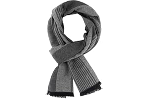 DiaryLook Bufanda de algodón para hombre, color negro, extra largo, cálido, pañuelo de cuello para niños, borlas, bufanda roja, paquete de regalos de lujo para hombre