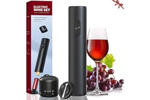 AUDALA Cavatappi Elettrico per Vino, 3 in 1 Apribottiglie Elettrico con Taglierina, Tappo champagne, Regalo per Gli Amanti del Vino