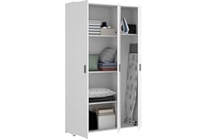 DEKIT GRUPO RIMOBEL Armario Multiusos 3 Puertas, Blanco, 116x190x35cm