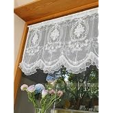 Devola Scheibengardine Barock K chengardinen Stickerei HxB 65x57cm Wei  Bistrogardine mit Spitze Franz sisch Gardine Transparente Deko Kurzvorh nge f r Kleine Fenster 1 St ck