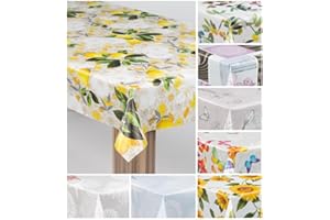 ‎LARO laro Wachstuch-Tischdecke Wachstischdecke Gartentischdecke, Muster:Zitruszauber Gelb Grün, Größe:90x120