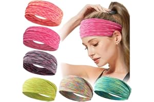 GENERIC Wyy 6pcs Sports Headband | Women Headband | Man Headband Hair Band for Teenagers Women Man Non Slip Wicking Stretchy Head Band for Sports, Yoga, Dancing, Running, Cycling (pink)