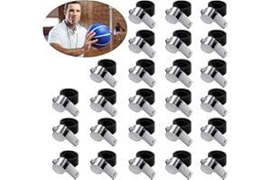 Liwein 25Pcs Sifflets en Acier Inoxydable, Trainer Sifflet avec Cordon Metal Sifflet Arbitres Sifflet pour Sports Basketball Football Camping Sauveteur Randonnée Sifflets en Acier Inoxydable (25)