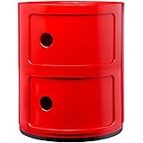 Kartell Componibili, Contenitore 2 elementi, Rosso, Base tonda