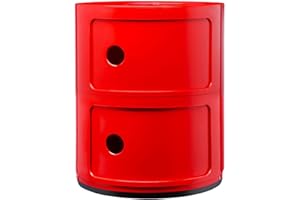 Kartell Componibili, 2 Elements, Rot, Runde Basis