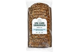 Robert Andrew Low Carb Sourdough Seeded Loaf – 3.2g Carbs, 5.3g Protein, High Fibre Sliced Bread, Keto and Diabetic Friendly, Low Sugar & High Protein - 76 Calories per Slice | 300g