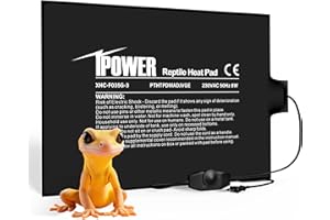 iPower Heizmatte Terrarium mit Thermostat Temperaturregelung, Regelbar Terrarium Heizkissen Heizung für Reptilien Amphibien, 8W, 15 x 20 cm