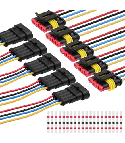 QitinDasen 15 Set Waterdichte Auto Elektrische Connectoren, Verzegelde Waterdichte Elektrische Connector Stekke Socket Kit, voor Auto Vrachtwagen Boot (1 Pin/2 Pin/3 Pin QitinDasen 15 Set Waterdichte Auto Elektrische Connectoren, Verzegelde Waterdichte Elektrische Connector Stekke Socket Kit, voor Auto Vrachtwagen Boot (1 Pin/2 Pin/3 Pin