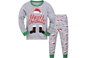 Codkkre Christmas Pyjamas Kids Toddler Boys Girls Xmas Pjs Santa Claus Unisex Sleepwear Long Sleeve Cotton Nightwear Outfit 2-13 Years