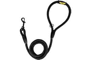 AVANZONA Correa de Entrenamiento clásica para Perros, Cuerda de Nylon, Fabricada en España, para Perros pequeños, medianos y Grandes. 120CM. Negro