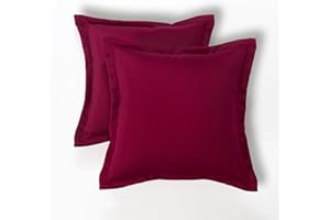 HOMESCAPES Coussin d’extérieur imperméable Bordeaux, Coussin de Jardin carré 45x45 cm, Décoration Jardin extérieur – Lot de 2 Coussins pour Salon de Jardin