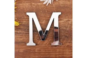 GSPIRIT DIY Alfabeto Lettere,3D Acrilico Specchio Adesivi Da Parete 26 Lettere Cuore & Forma Arbitrale Collocazione Room Nursery Hanging Decor per Home Office Wedding Party (M)