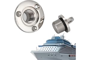 AILAO Bouchon de vidange de bateau Garboard Bouchon de vidange 25mm rond égouttoir en acier inoxydable Port de vidange pour Bateau et de Yacht