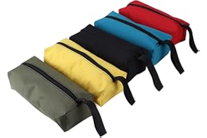 BUACHOIS 5 Stück Kleine Tragbare Werkzeugtasche 600D Polyester 24 x 16 x 9 cm Tool Kits Aufbewahrungstasche mit Hängendem Riemen und Reißverschluss, Mehrzweck Verschleißfest Tool Bag