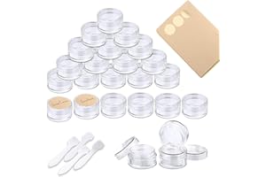 PAMIYO 24 Stück Döschen, 10 ml Leerdose klarer Tiegel, Cremedose Leer Transparent Tiegel mit Schraubverschluss Reise Töpfchen Döschen Set, für Lotion, Creme, Mini-Kerzen, Kosmetik