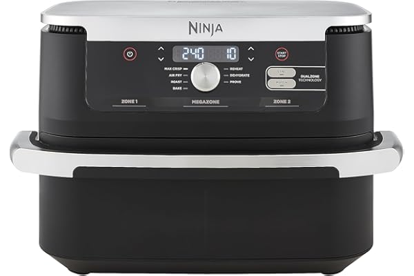 NINJA Foodi FlexDrawer Air Fryer 2 Compartiments Avec Séparateur Amovible, Grande Capacité 10.4L, Air Fryer 7-en-1, Max 240°C, Pièces Antiadhésives Amovibles Lavables Au Lave-Vaisselle, Noir
