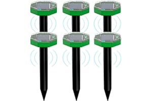 HULAXILOTI Repulsif Taupe Ultrason Solaire 6 Pièces, Anti Taupe Solaire en Extérieur, Repousse Les Taupes et Autres Rongeurs pour Le Jardin et Les Pelouses