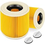 Confezione da 2 cartucce filtranti per Kärcher Premium WD3 WD2 MV2 MV3 WD 3P, WD 3.200, WD 3.500 P, SE 4001, SE 4002, A2054, 