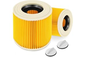 LEADAYBETTER Confezione da 2 cartucce filtranti per Kärcher Premium WD3 WD2 MV2 MV3 WD 3P, WD 3.200, WD 3.500 P, SE 4001, SE 4002, A2054, A2004, A2254, A2604, Filtro aspirapolvere 6.414-552.0, 6.414141414. -772.