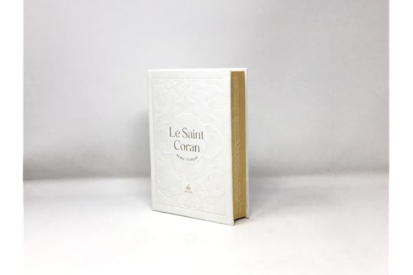 Saint Coran (14 X 19 Cm) avec Pages Arc-en-Ciel (Rainbow) - Bilingue (Fr/Ar) - Couverture Daim Blan