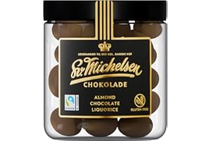 ‎LEVERANDØR TIL DET KGL. DANSKE HOF SV. MICHELSEN CHOKOLADE HÅNDLAVET SIDEN 1933 Sv. Michelsen Mandeln mit Lakritz Schokolade – 140g | Dänische Gourmet-Spezialität | Handgefertigte Schokolade aus Dänemark | Gourmet-Pralinen | Süßes Geschenk für Feinschmecker