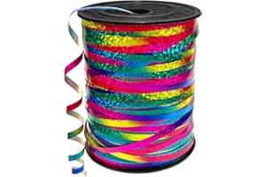 DATEFUN Nastro Regalo - 5mm x 450 Metri Nastri Colorati per Artigianato Natale Decorazioni - Nastro Arcobaleno per palloncini, Confezionare Regali, Matrimoni