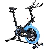 HOMCOM Cyclette da Camera con Trasmissione a Cinghia, Cyclette Professionale con Manubrio e Sellino Regolabili, Volano 6kg, S