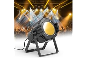 PUZILOZA 80W Par LED Foco para Escenario COB DMX con Blanco frío/Cálido, luz estroboscópica de escenario DJ con ventor parailad iglesia, concierto, boda, teatro, Navidad