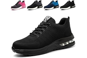 Hitopteu Lekkie buty ochronne dla mężczyzn i kobiet, stalowe noski, buty robocze, oddychające, antypoślizgowe, przemysłowe buty robocze