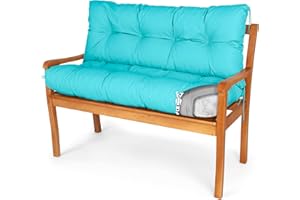 Spatium Bankauflage abnehmbar Bezug wasserdicht Sitz + Rücken gesteppt Bankkissen Bankpolster Polsterauflage Auflage für Gartenbank 30 Größen zur Auswahl, 7 Farben(100 x 80 x 10cm Minze)