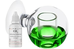 Measury CO2 Dauertest Aquarium 'Orb' mit 30 ml Testflüssigkeit 20 mg/l, CO2 Test Aquarium Drop Checker, CO2 Tester