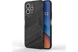 ESTH® Funda para Xiaomi Redmi 12 4G/Redmi 12 5G Compatible con Soporte Magnético para Coche [Grado Militar Anti-caída Protección] Carcasa Parachoque PC + TPU con Soporte Invisible, Negro