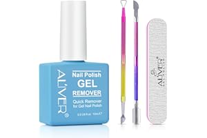 CCKULOOB Nail Polish Remover Kit - Gel and Acrylic Remover, Easily & Quickly Removes Soak-Off Polish in 1-3 Minutes, Not Hurt Nails (1PCS Blue Colorful Set)