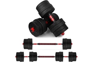 wuuhoo® I Set di manubri Arni con dischi di plastica I Set con 2x manubri e dischi da 27mm I Set di manubri con 2 barre di manubri in plastica e chiusura a stella