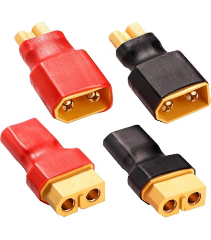 YIXISI Lot De 2 Adaptateurs XT30 Mâle Vers XT60 Femelle – Câble Silicone 10 Cm 14AWG, Plaqué Or, Pour Batterie RC