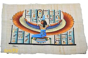 HORUS ARTESANÍA DE EGIPTO PAPYRUS ÉGYPTIEN ORIGINAL d'Isis, déesse de l'amour, fabriqué et peint à la main en Egypte