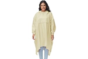 AXESQUIN Regenponcho Damen Wasserdicht Atmungsaktiv mit Reflektoren Regencape mit Kapuze Fahrradponcho für Weiblich Regen Poncho Geeignet für Fahrrad Wandern Camping