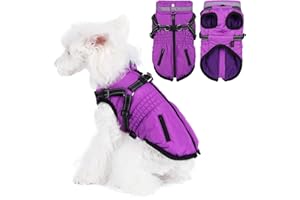 Savlot Warme Hundemäntel Hunde-Winterjacke für kleine Hunde Hundemantel mit D-Ringen wasserdichte Welpenjacke